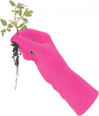 Rosa trädgårdshandskar